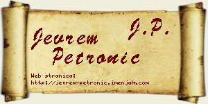 Jevrem Petronić vizit kartica